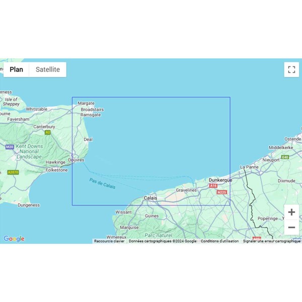 Carte marine pliée SHOM - Manche 7424L : De Calais à Dunkerque et de Dover à North Foreland zone de navigation - N°47 - comptoirnautique.com