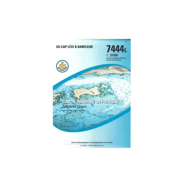 Carte marine pliée SHOM - Manche 7444L : Du cap Lévi à Barfleur - 1 : 20 000 - N°49 - comptoirnautique.com