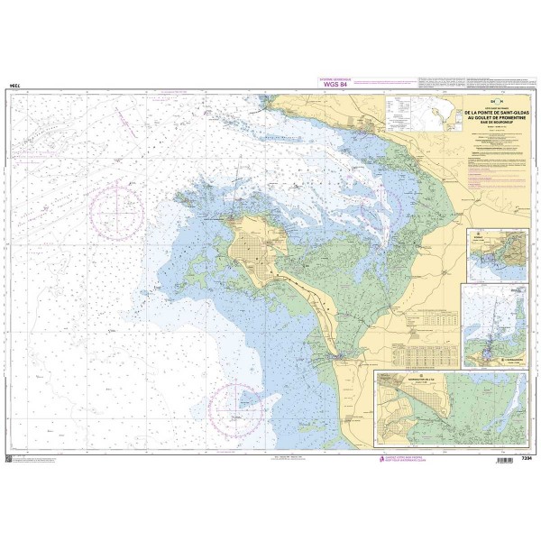 Carte marine pliée SHOM - Atlantique 7394L : Pointe de Saint-Gildas au Goulet de Fromentine dépliée - N°3 - comptoirnautique.com