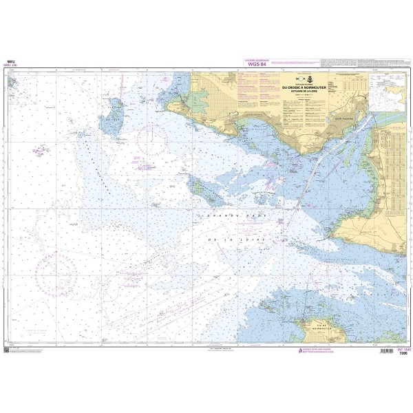 Carte marine pliée SHOM - Atlantique 7395L : du Croisic à Noirmoutier - Estuaire de la Loire dépliée - N°6 - comptoirnautique.com