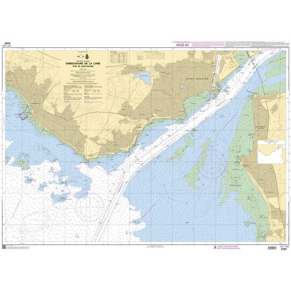 Carte marine pliée SHOM - Atlantique 6797L : Embouchure de la Loire - Port de Saint-Nazaire dépliée - N°9 - comptoirnautique.com