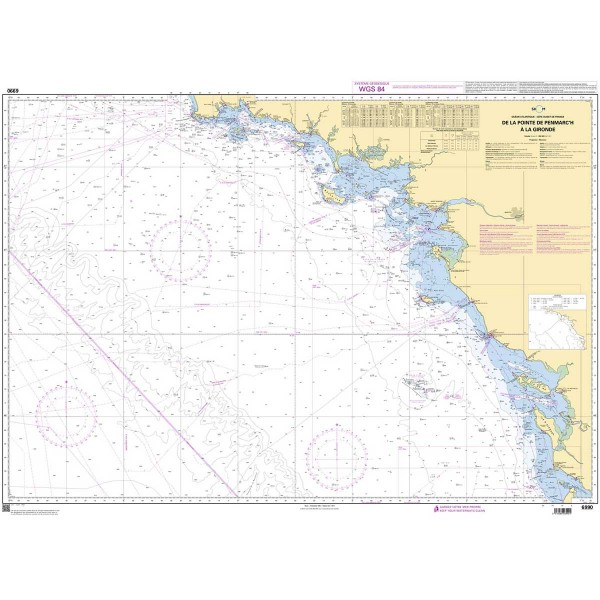 Gefaltete Seekarte SHOM - Atlantik - Westküste Frankreichs - N°3 - comptoirnautique.com