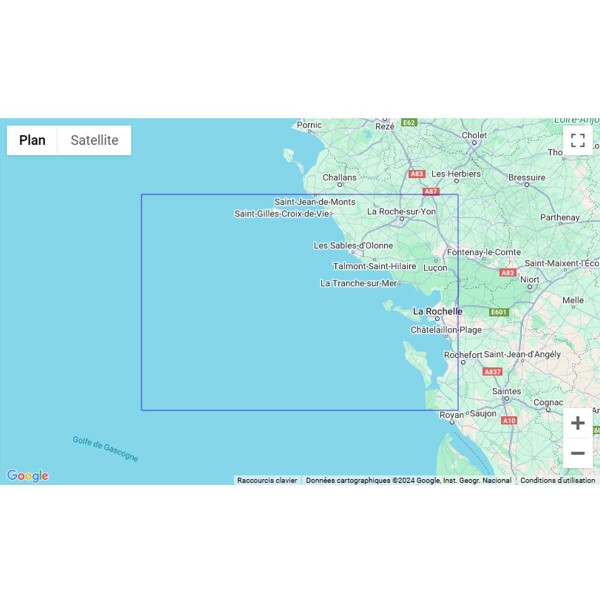 Carte marine pliée SHOM - Atlantique 7069L : de l'île d'Yeu à la Pointe de la Coubre - Plateau de Rochebonne  zone de navigation - N°8 - comptoirnautique.com