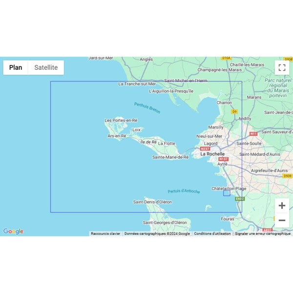 Carte marine pliée SHOM - Atlantique 7404L : Pointe du Grouin du Cou à la Pointe de Chassiron zone de navigation - N°14 - comptoirnautique.com