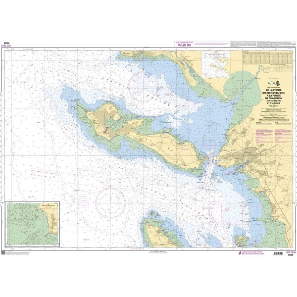 Carte marine pliée SHOM - Atlantique 7404L : Pointe du Grouin du Cou à la Pointe de Chassiron dépliée - N°15 - comptoirnautique.com