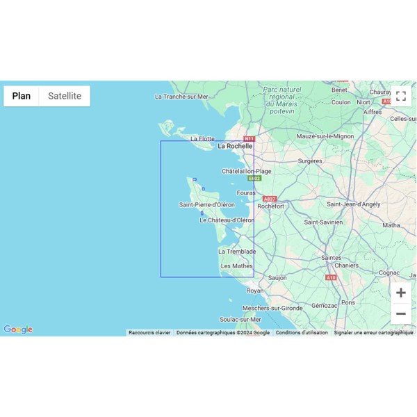 Carte marine pliée SHOM - Atlantique 7405L : de La Rochelle à la Pointe de La Coubre - Ile d'Oléron zone de navigation - N°17 - comptoirnautique.com