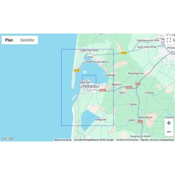 Carte marine pliée SHOM - Atlantique 7428L : Bassin d'Arcachon zone de navigation - N°20 - comptoirnautique.com