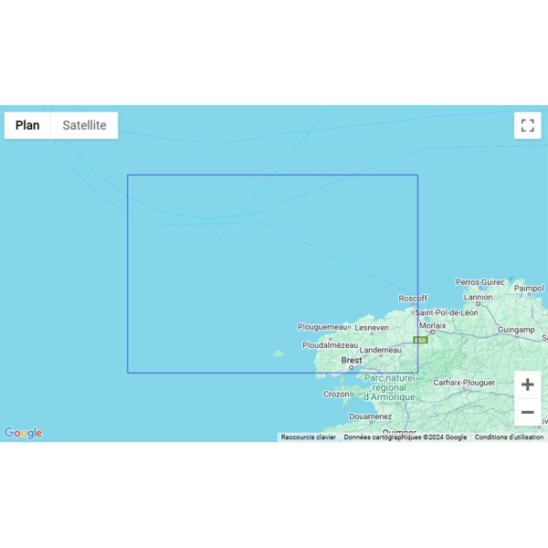 Carte marine pliée SHOM Bretagne Nord et Manche Occidentale 6680L : De l'île d'Ouessant à l'île de Batz zone de navigation - N°2 - comptoirnautique.com