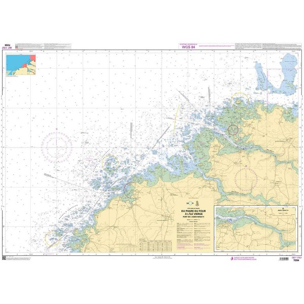 Carte marine pliée SHOM 7094L : Du Phare du Four à l'île Vierge - Port de l'Aber-Wrac'h dépliée - N°12 - comptoirnautique.com