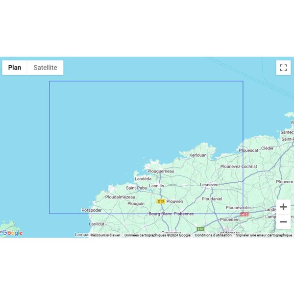 Carte marine pliée SHOM Bretagne Nord / Manche Occidentale 7150L : De Portsall à l'anse de Kernic zone de navigation - N°14 - comptoirnautique.com