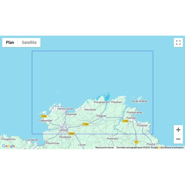 Carte marine pliée SHOM Bretagne Nord / Manche Occidentale 7152L : De l'Ile Grande à l'Ile de Bréhat zone de navigation - N°20 - comptoirnautique.com