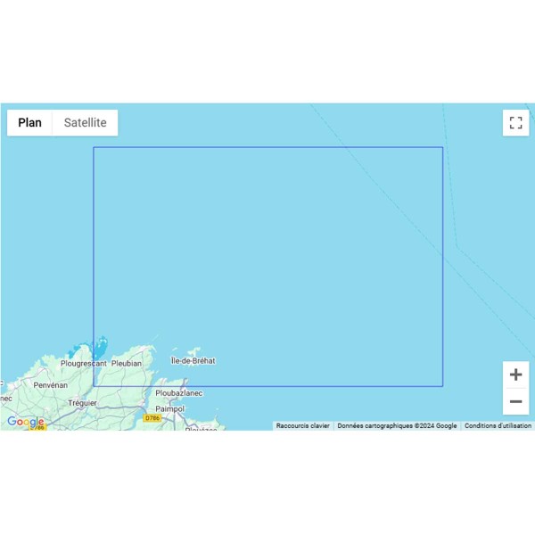 Carte marine pliée SHOM 7153L : De l'île de Bréhat au Plateau des Roches Douvres zone de navigation - N°23 - comptoirnautique.com