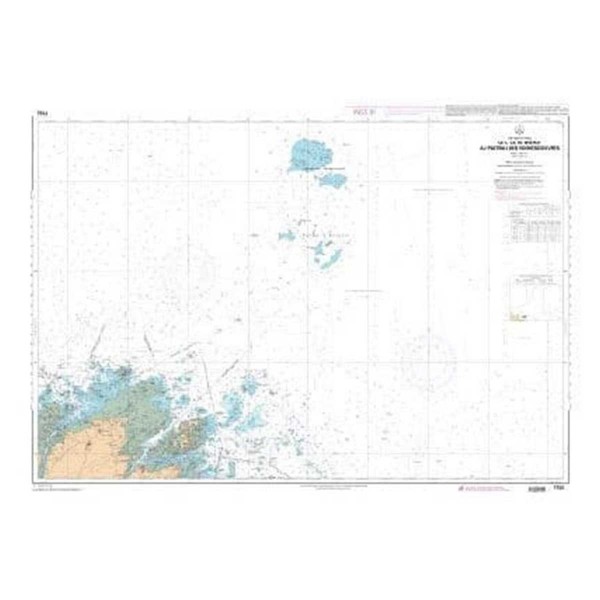 Carte marine pliée SHOM 7153L : De l'île de Bréhat au Plateau des Roches Douvres dépliée - N°24 - comptoirnautique.com