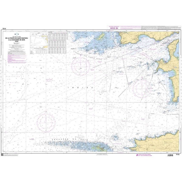 Carte marine pliée SHOM 7172L : De la Pointe de Saint-Mathieu à la Chaussée de Sein - Iroise dépliée - N°30 - comptoirnautique.com