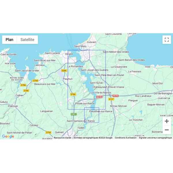 Carte marine pliée SHOM 4233L : La Rance - de Saint-Malo à l'Ecluse du Châtelier zone de navigation - N°2 - comptoirnautique.com