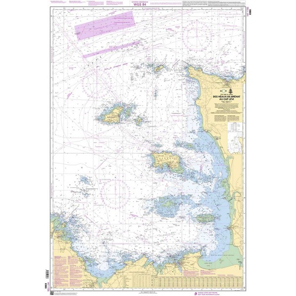 SHOM folded nautical chart - North Brittany - Brest and Saint-Malo areas - N°6 - comptoirnautique.com