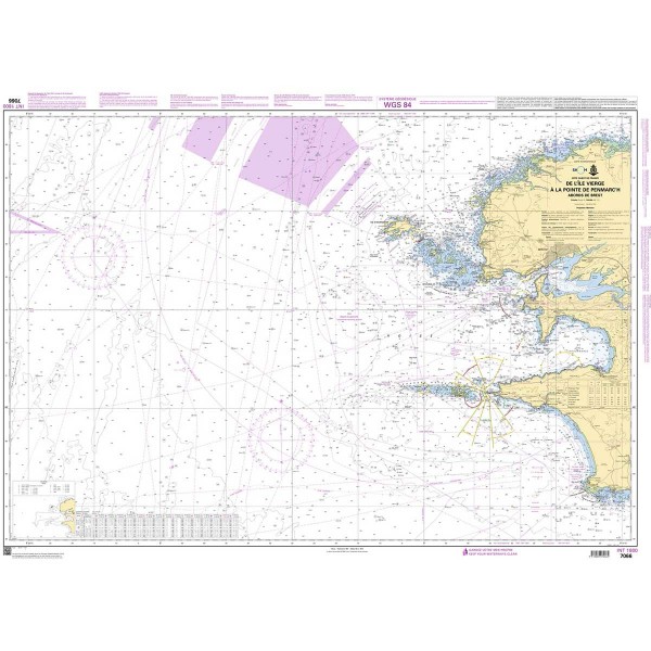 Carte marine pliée SHOM 7066L : De l'île Vierge à la Pointe de Penmarc'h - Abords de Brest zone de navigation dépliée - N°9 - comptoirnautique.com