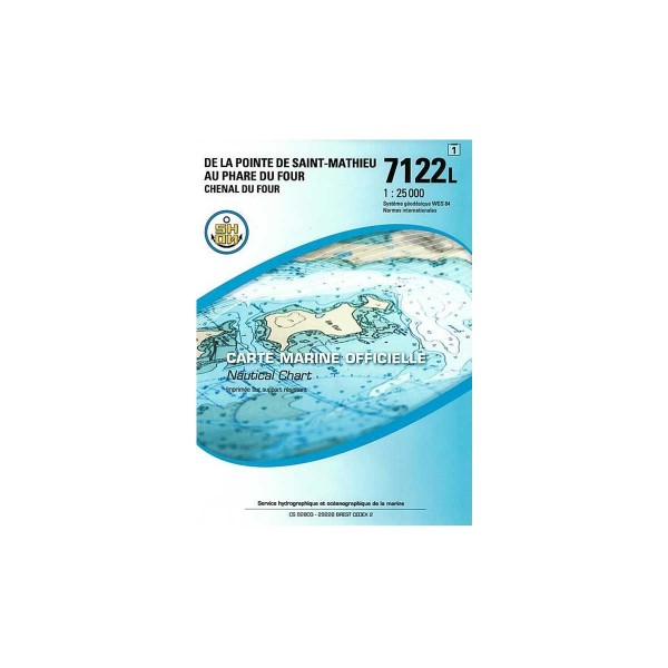 Carte marine pliée SHOM 7122L : de la Pointe de Saint-Mathieu au phare du Four - Chenal du Four - 1 : 25 000 - N°16 - comptoirnautique.com