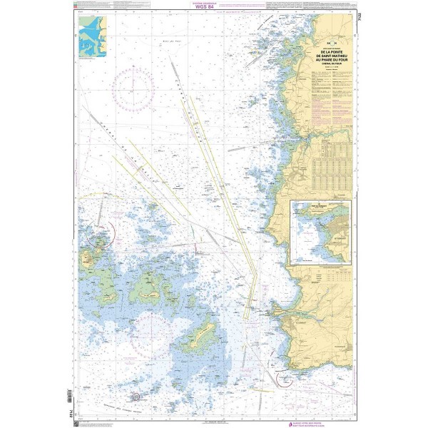 - --Carta náutica plegada SHOM Bretaña Norte Zonas de Brest y Saint Malo - N°18 - comptoirnautique.com