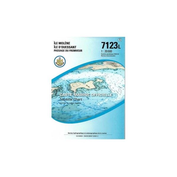 Carte marine pliée SHOM 7123L : Ile Molène - Ile d'Ouessant - Passage du Fromveur - 1 : 20 000 - N°19 - comptoirnautique.com