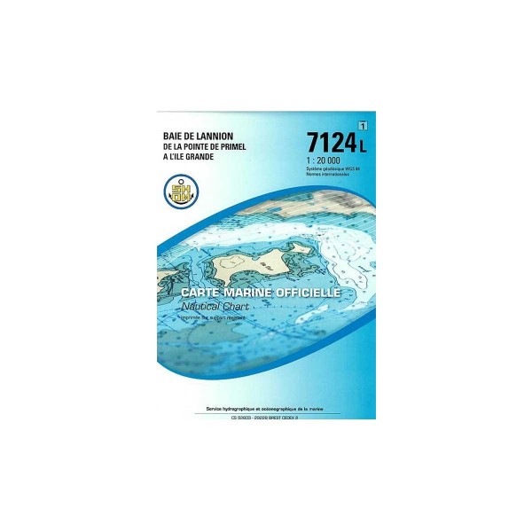 Carte marine pliée SHOM 7124L : Baie de Lannion - De la Pointe de Primel à l'île Grande - 1 : 20 000 - N°22 - comptoirnautique.com