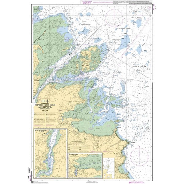 Carte marine pliée SHOM 7127L : Ile de Bréhat - Anse de Paimpol - Entrée du Trieux dépliée - N°33 - comptoirnautique.com