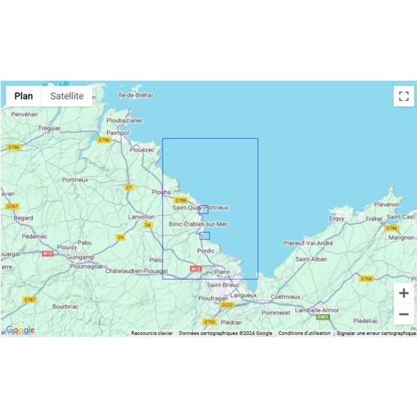 Carte marine pliée SHOM 7128L : Baie de Saint-Brieuc - De la Pointe de la Tour à l'Anse d'Yffiniac zone de navigation - N°35 - comptoirnautique.com