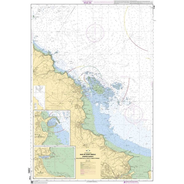 - --Carta náutica dobrada SHOM Norte da Bretanha Zona de Brest e Saint Malo - N°36 - comptoirnautique.com