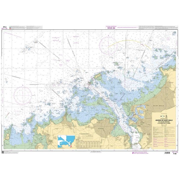 - --Carta náutica dobrada SHOM Norte da Bretanha Zona de Brest e Saint Malo - N°45 - comptoirnautique.com