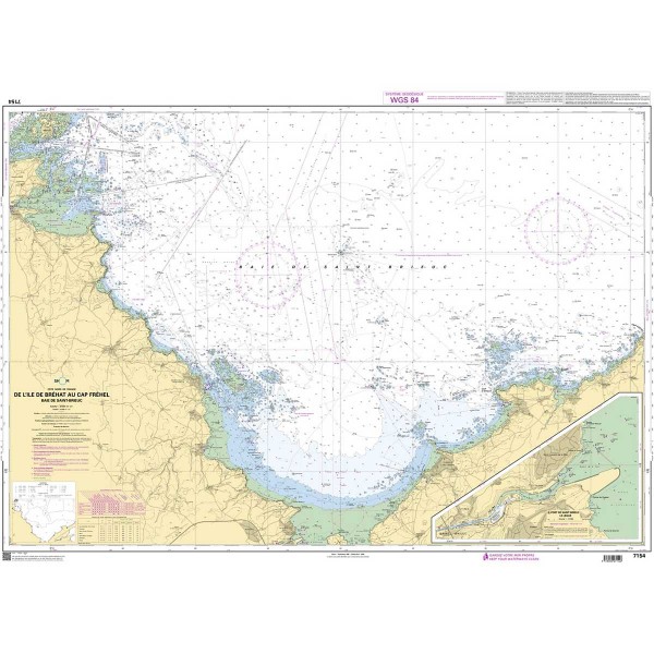 - --Carta náutica dobrada SHOM Norte da Bretanha Zona de Brest e Saint Malo - N°48 - comptoirnautique.com