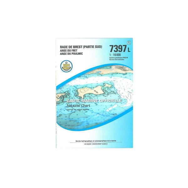 Carte marine pliée SHOM 7397L : Rade de Brest (partie Sud) - Anse du Fret - Anse du Poulmic - 1 : 10 000 - N°52 - comptoirnautique.com