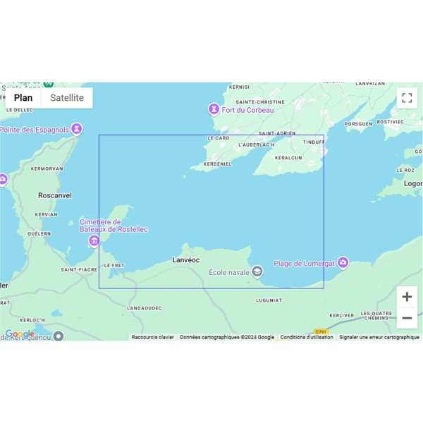 Carte marine pliée SHOM 7397L : Rade de Brest (partie Sud) - Anse du Fret - Anse du Poulmic zone de navigation - N°53 - comptoirnautique.com