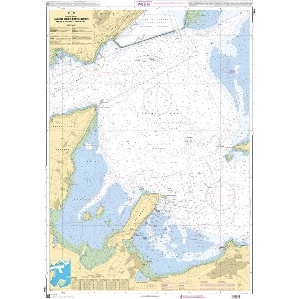 - --Carta náutica dobrada SHOM Norte da Bretanha Zona de Brest e Saint Malo - N°57 - comptoirnautique.com