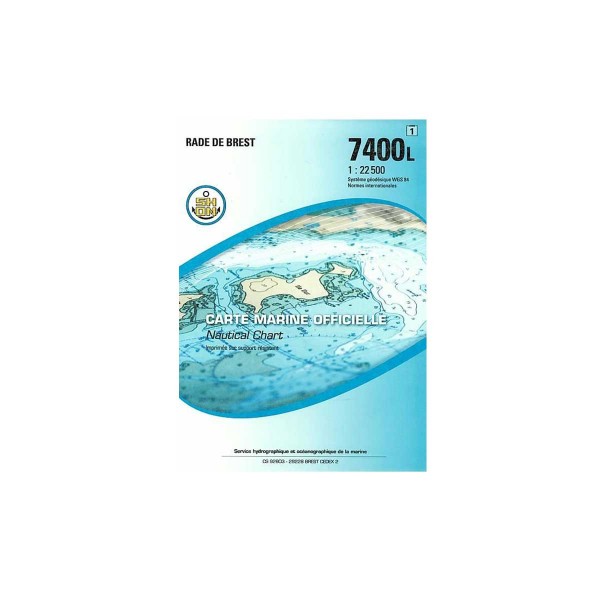 Carte marine pliée SHOM 7400L : Rade de Brest - 1 : 22 500 - N°61 - comptoirnautique.com