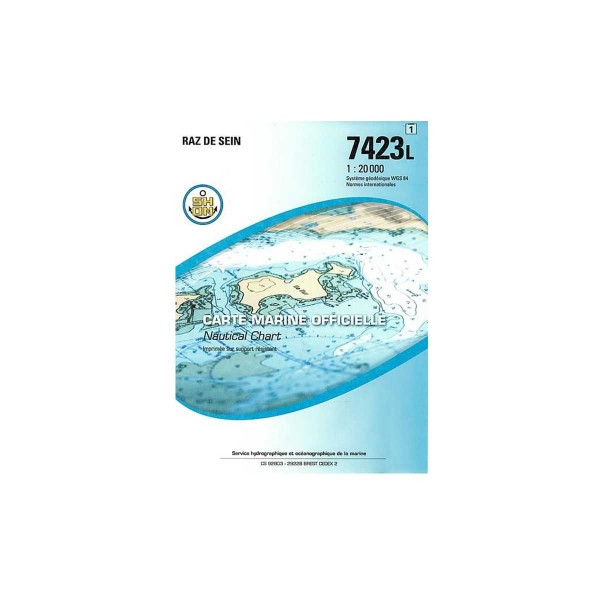 Carte marine pliée SHOM 7423L : Raz de Sein - 1 : 20 000 - N°67 - comptoirnautique.com