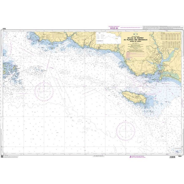 - - Carta náutica SHOM plegada Bretaña Meridional Golfo de Morbihan y bahía de Quiberon - N°3 - comptoirnautique.com