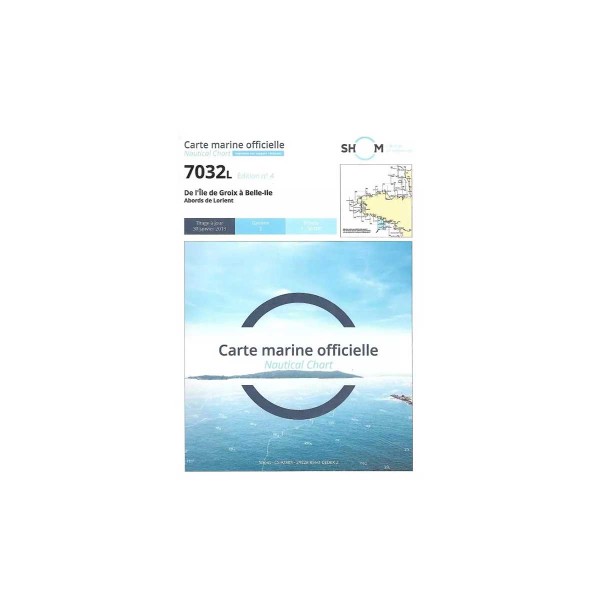 Carte marine pliée SHOM 7032L : De L'île de Groix à Belle Ile - abords de Lorient - 1 : 50 000 - N°4 - comptoirnautique.com