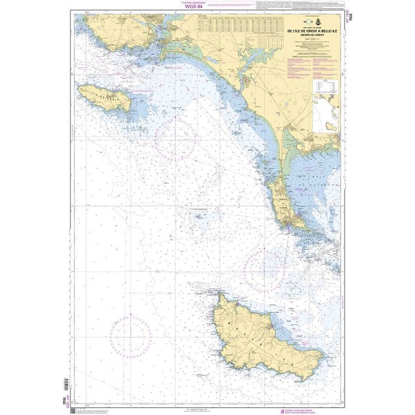 Carte marine pliée SHOM 7032L : De L'île de Groix à Belle Ile - abords de Lorient dépliée - N°6 - comptoirnautique.com