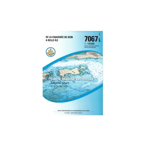 Carte marine pliée SHOM 7067L : De la Chaussée de Sein à Belle-Île - 1 : 150 000 - N°10 - comptoirnautique.com