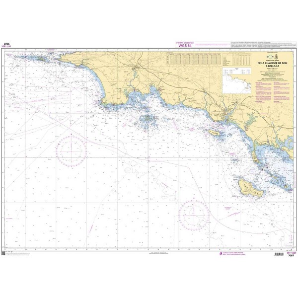 Carte marine pliée SHOM 7067L : De la Chaussée de Sein à Belle-Île dépliée - N°12 - comptoirnautique.com