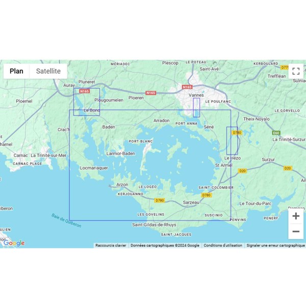 - - Carta náutica SHOM plegada Bretaña Meridional Golfo de Morbihan y bahía de Quiberon - N°20 - comptoirnautique.com