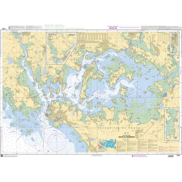 - - Carta náutica SHOM plegada Bretaña Meridional Golfo de Morbihan y bahía de Quiberon - N°21 - comptoirnautique.com