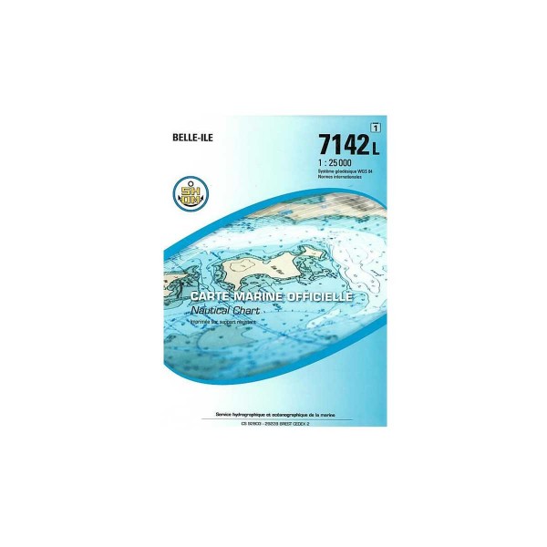 Carte marine pliée SHOM 7142L : Belle-Île - 1 : 25 000 - N°34 - comptoirnautique.com