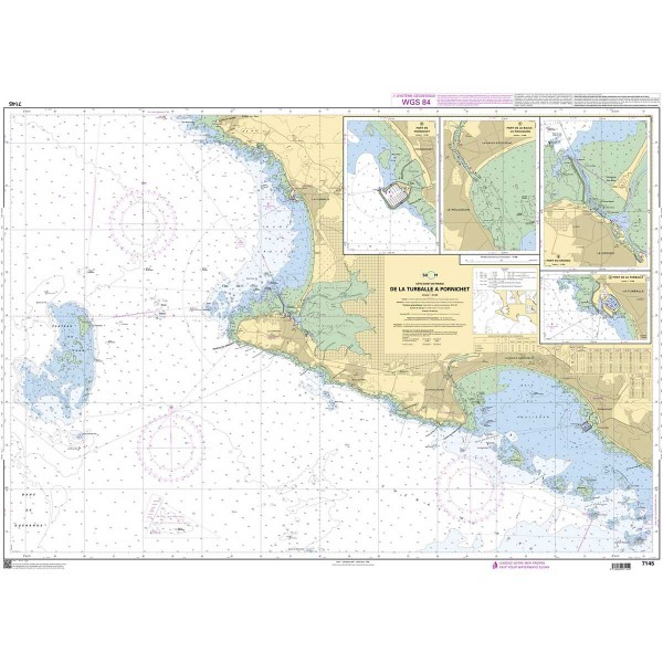 - - Carta náutica SHOM plegada Bretaña Meridional Golfo de Morbihan y bahía de Quiberon - N°42 - comptoirnautique.com