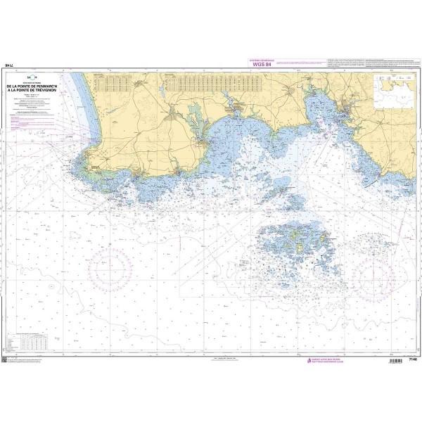 - - Carta náutica dobrada SHOM Sul da Bretanha Golfo de Morbihan e Baía de Quiberon - N°45 - comptoirnautique.com