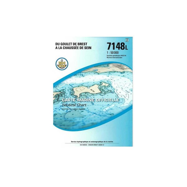 Carte marine pliée SHOM 7148L : Du Goulet de Brest à la Chaussée de Sein - 1 : 50 000 - N°49 - comptoirnautique.com