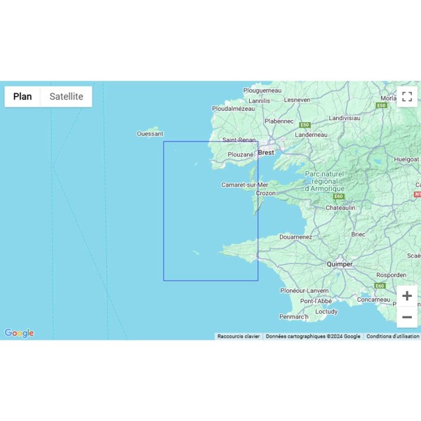 Carte marine pliée SHOM 7148L : Du Goulet de Brest à la Chaussée de Sein zone de navigation - N°50 - comptoirnautique.com