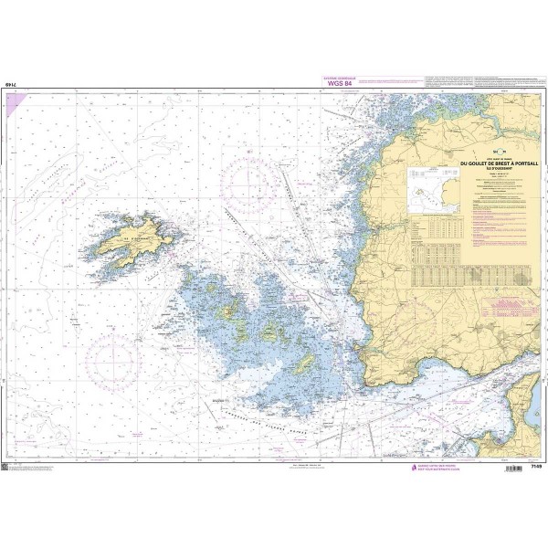 - - Carta náutica SHOM plegada Bretaña Meridional Golfo de Morbihan y bahía de Quiberon - N°54 - comptoirnautique.com