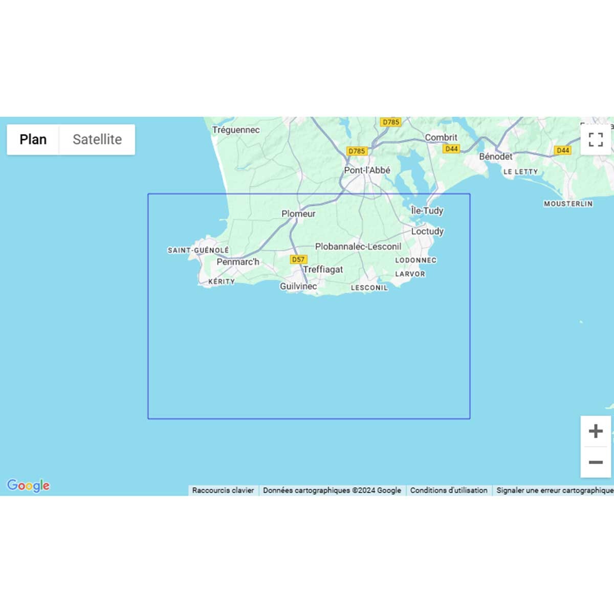 Carte marine pliée SHOM 7250L : Pointe de Penmarc'h - De la pointe de la Torche à Loctudy - 1 : 20 000