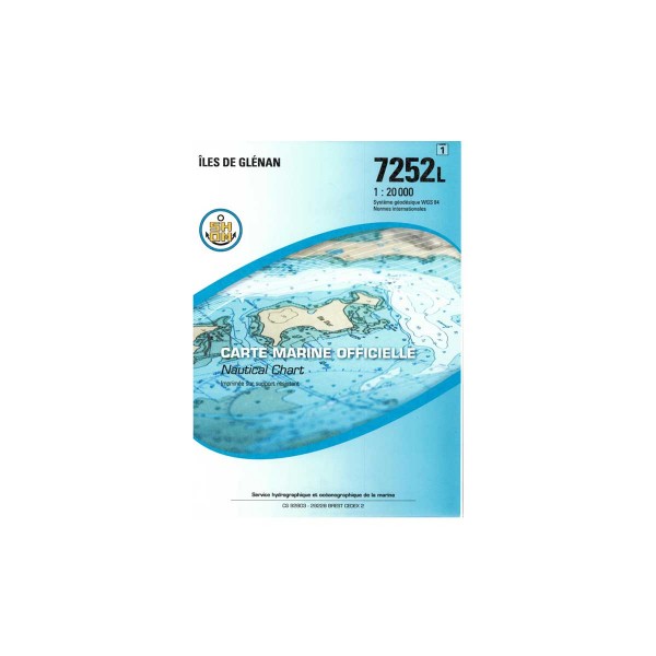 Carte marine pliée SHOM 7252L : Les Glénans - 1 : 20 000 - N°63 - comptoirnautique.com